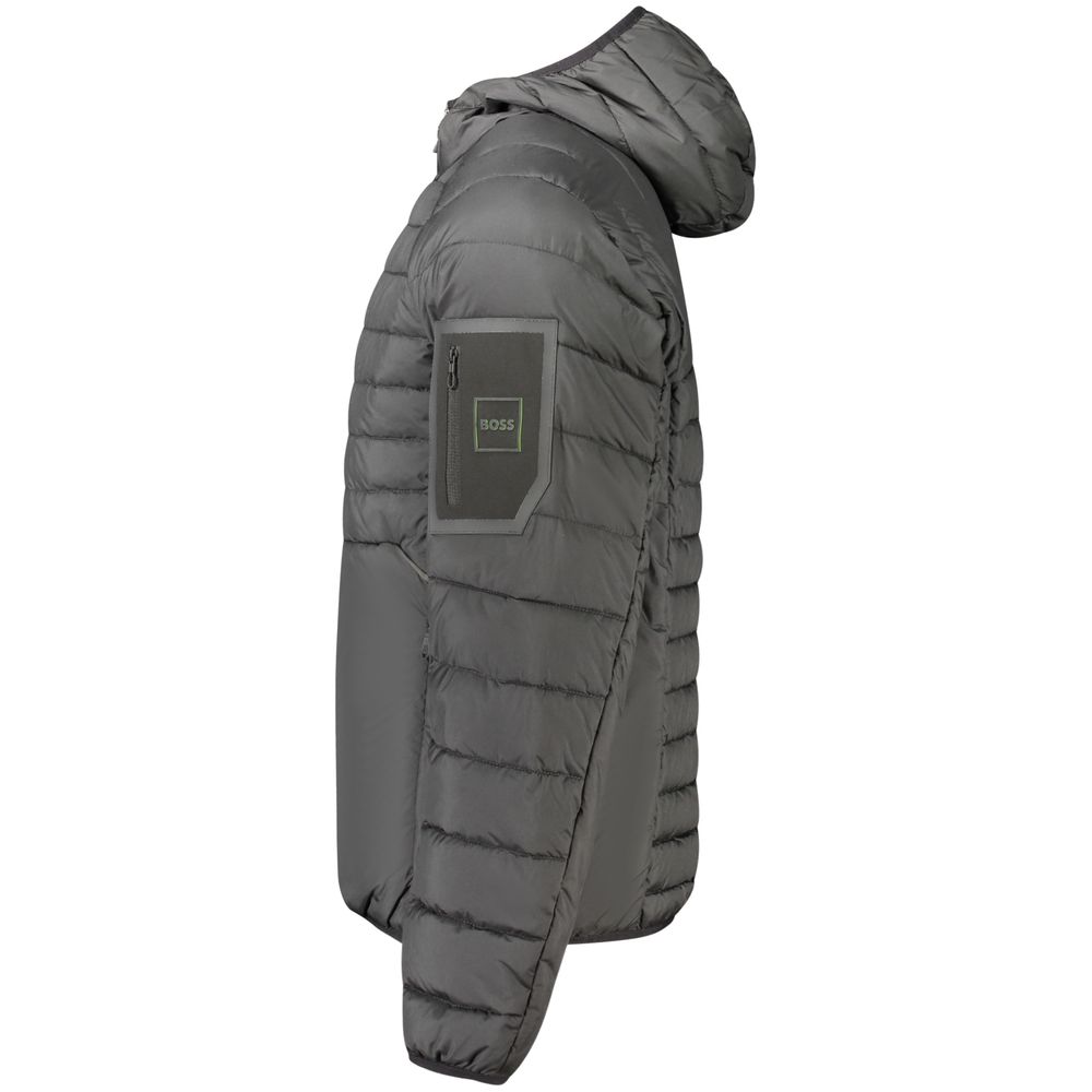 Veste Hugo Boss homme à capuche en polyester noir – BO-48131