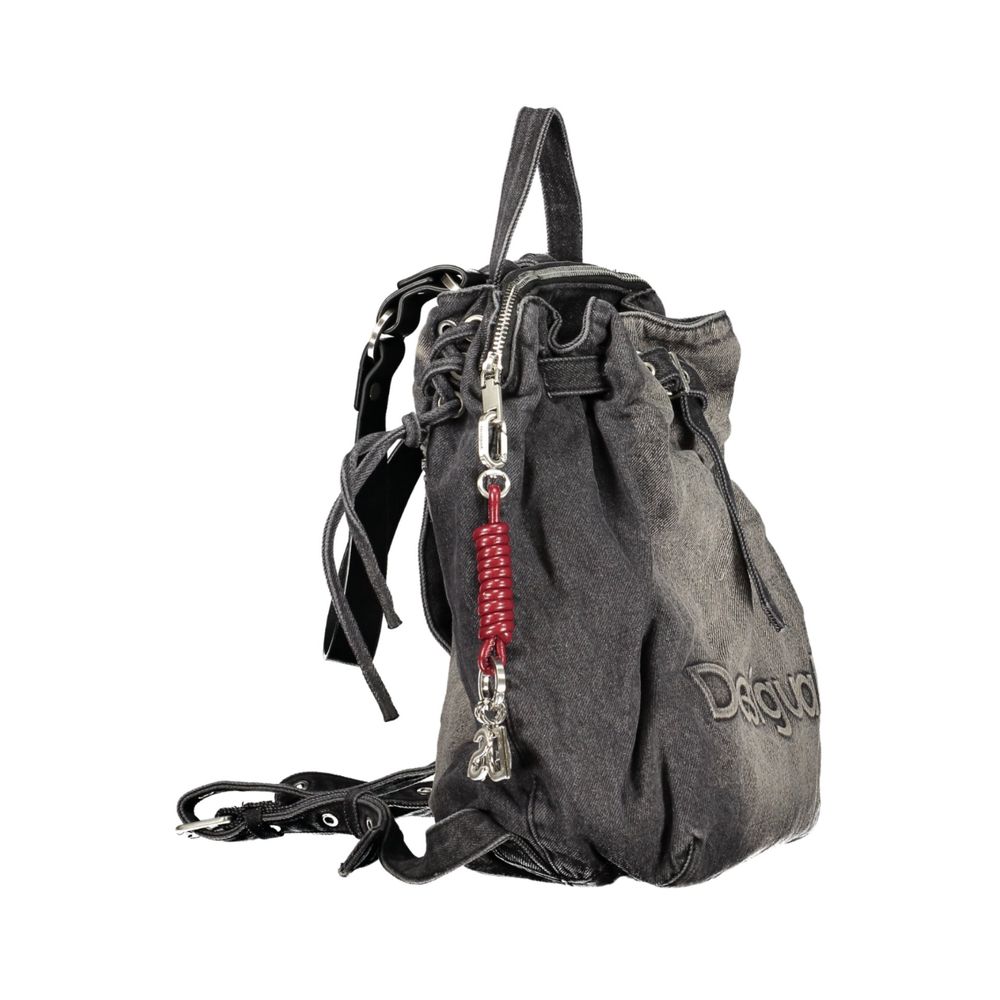 Sac à dos Desigual femme Half Logo Denim Luena en coton noir – DE-48409