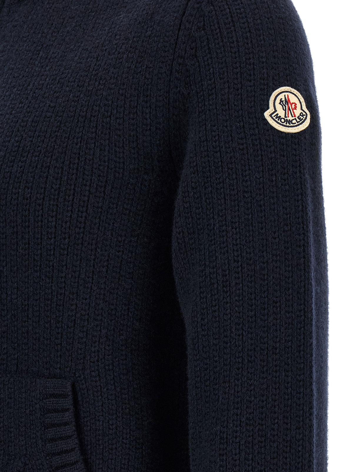 Cardigan Moncler homme en laine vierge bleue – MO-345651