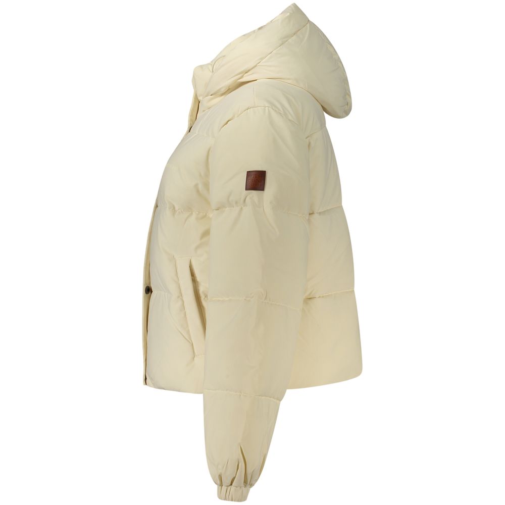 Veste Guess Jeans femme à capuche amovible en polyester crème – GU-48485
