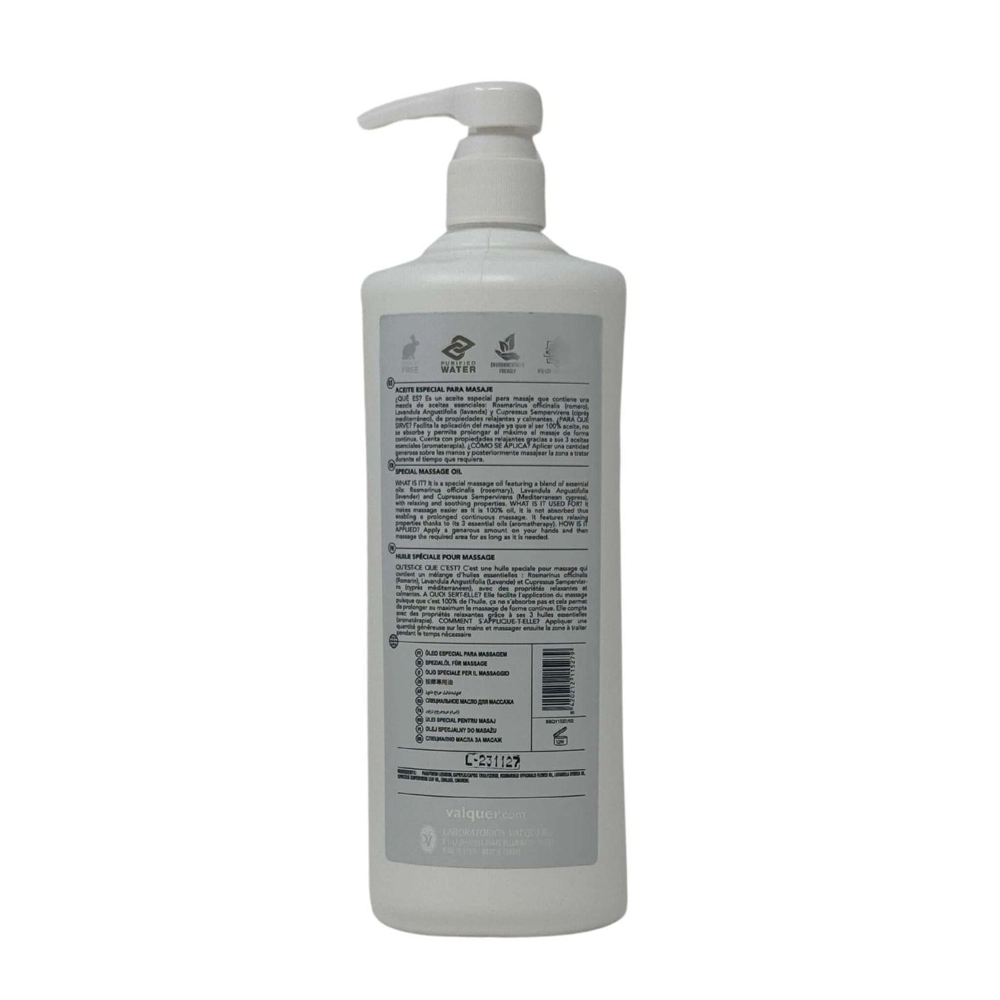 Aceite corporal especial para masaje - 1000 ml