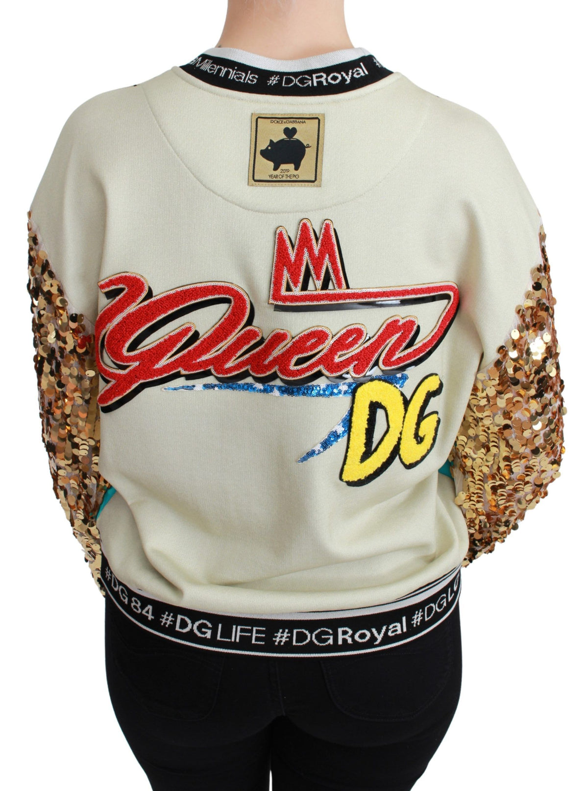 Sweat-shirt Dolce & Gabbana femme Year of the Pig à sequins multicolore – TSH4667