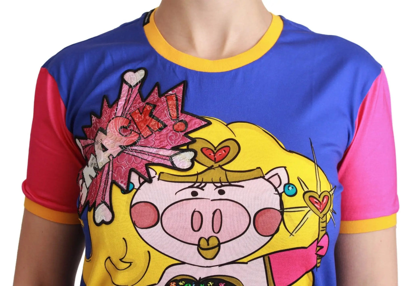 Dolce & Gabbana Purple PIG SUPERGIRL Top Cotton T-shirt by Dolce & Gabbana