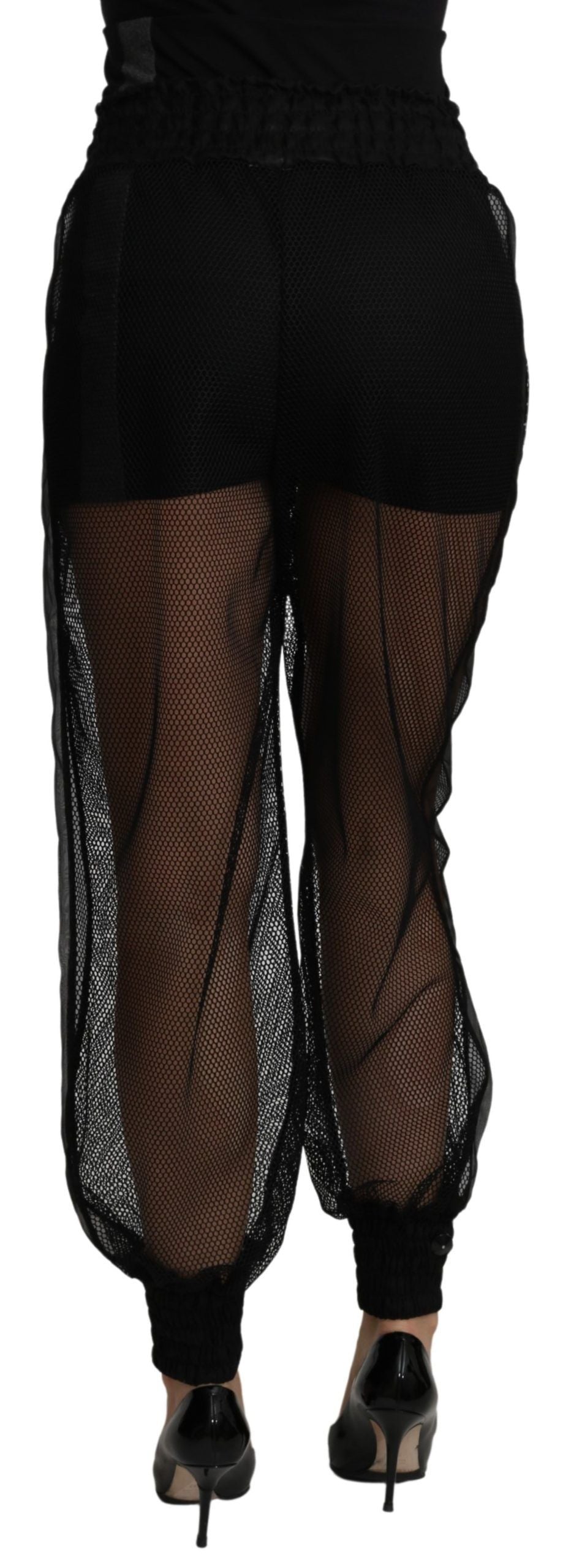 Jogging Dolce & Gabbana femme taille haute en polyester et soie noir – PAN71100
