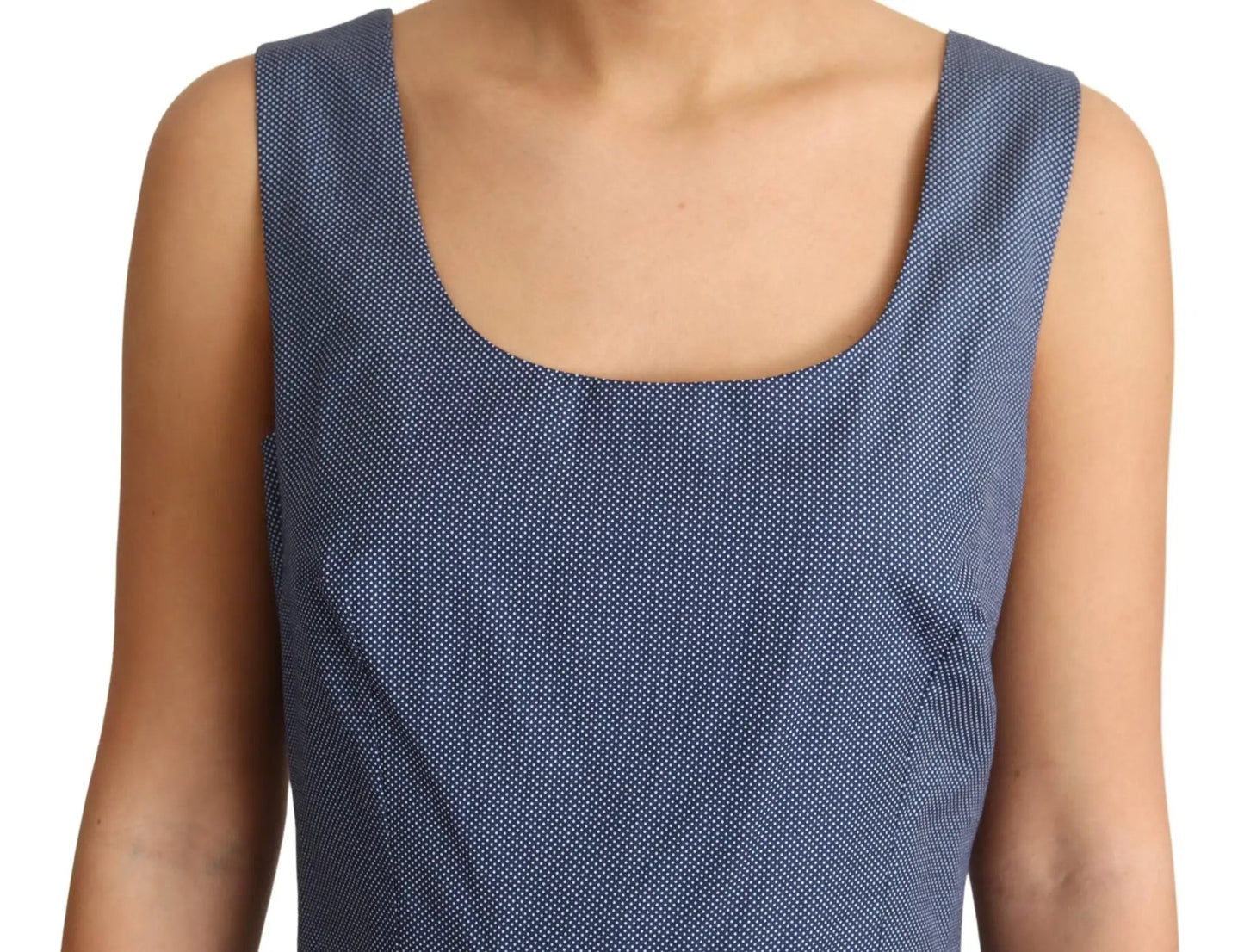 Dolce & Gabbana Blue Polka Cotton A-Line Stretch Dress by Dolce & Gabbana