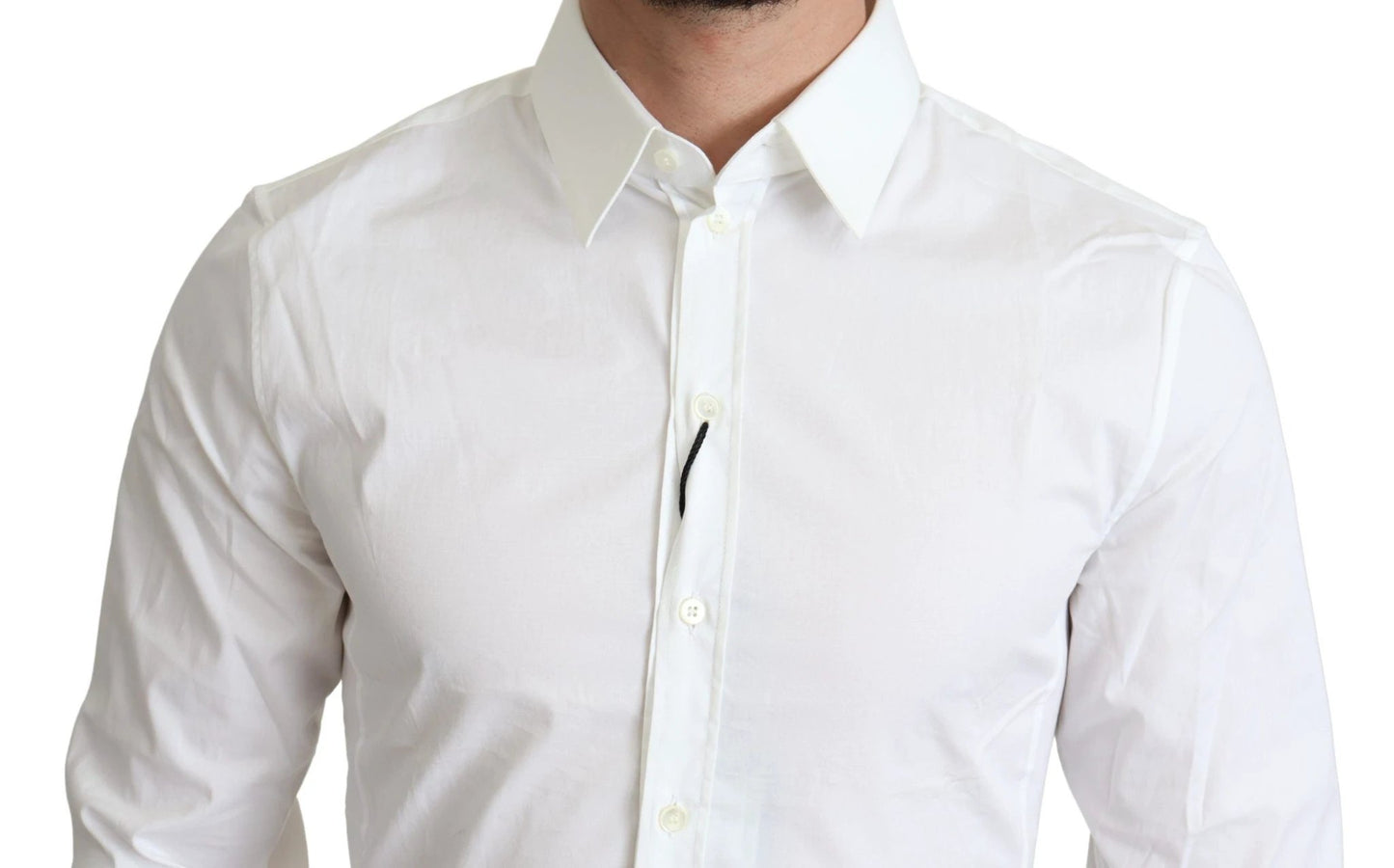 Dolce & Gabbana White Cotton Stretch Men Formal SICILIA Shirt by Dolce & Gabbana