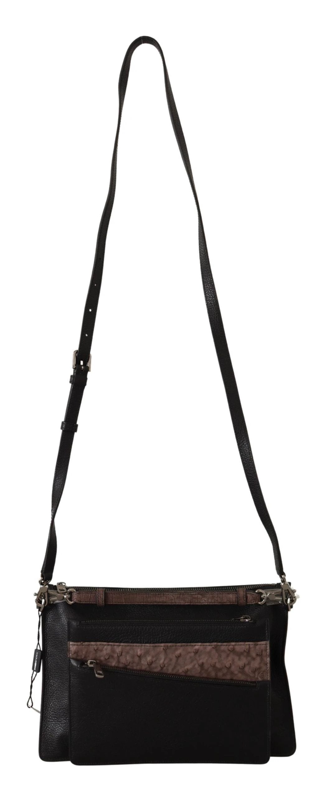 Dolce & Gabbana Black Exotic Leather Shoulder Sling Alta Sartoria Bag by Dolce & Gabbana