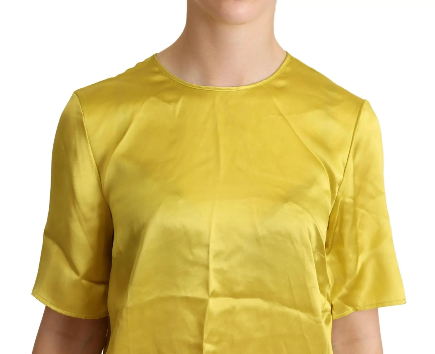 Dolce & Gabbana Yellow Silk Short Sleeve Blouse T-shirt by Dolce & Gabbana