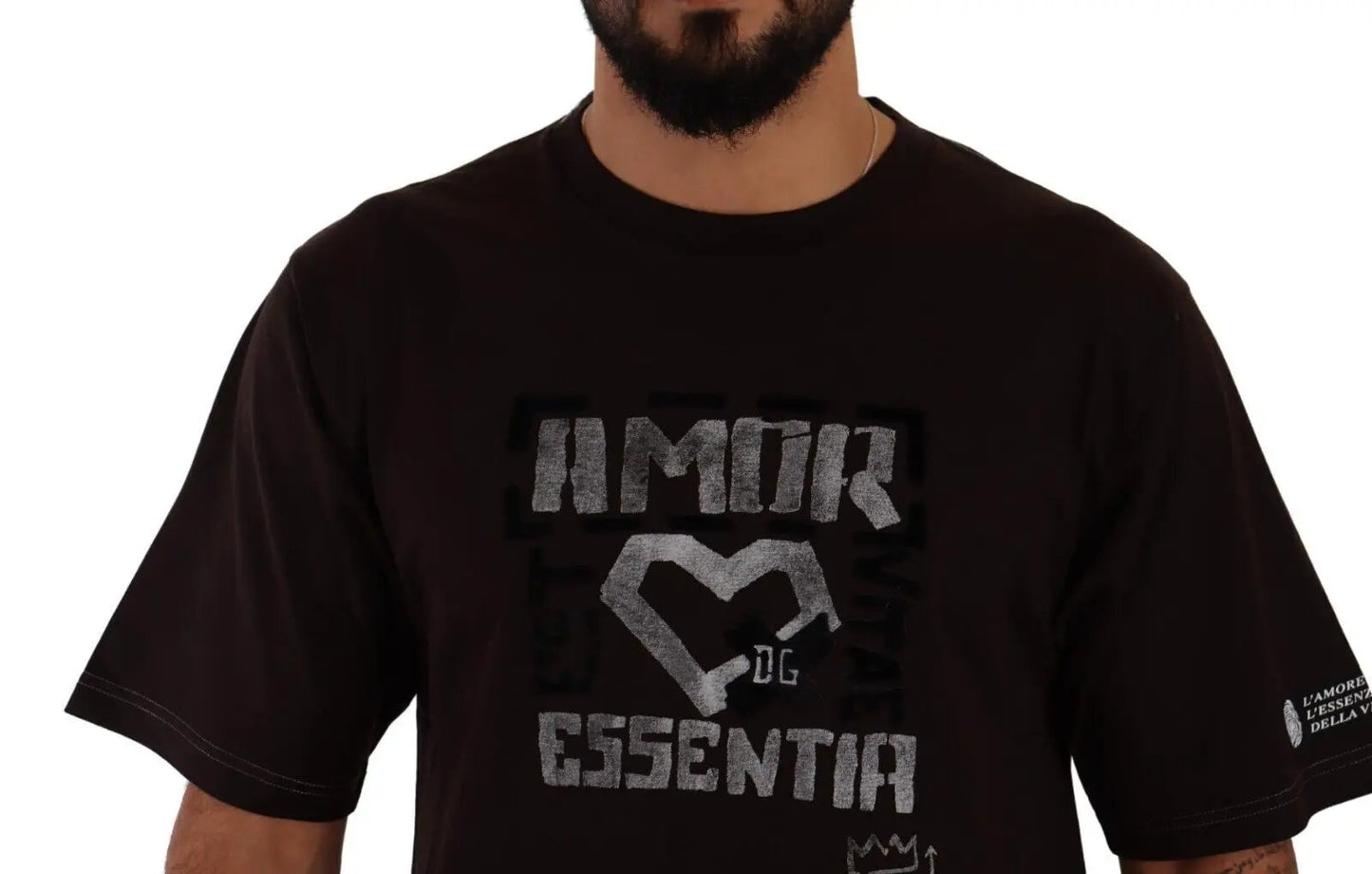 Dolce & Gabbana Bordeaux Cotton L-Amore Print Crewneck T-shirt by Dolce & Gabbana