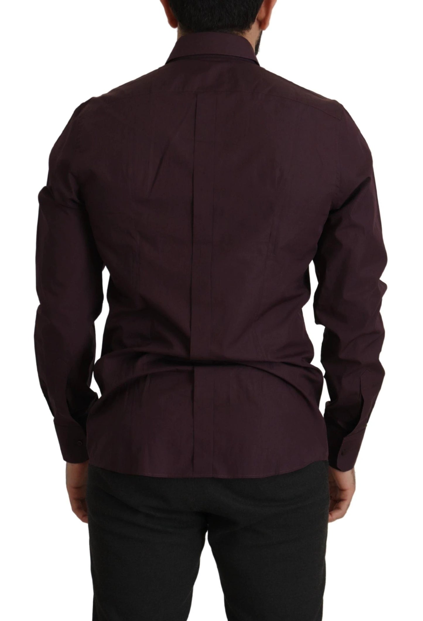 Dolce & Gabbana Purple Cotton GOLD Slim Fit Dress Shirt by Dolce & Gabbana