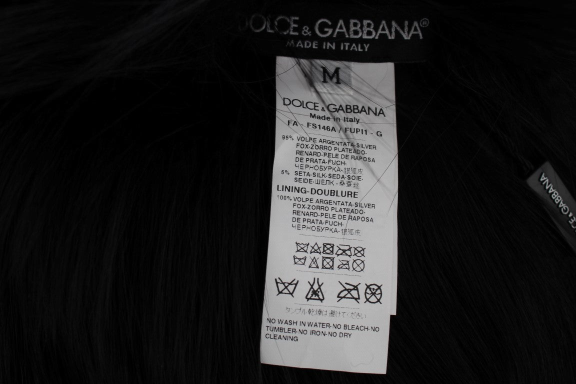 Dolce & Gabbana damesbontkraag van zwarte zilvervos – MS1580