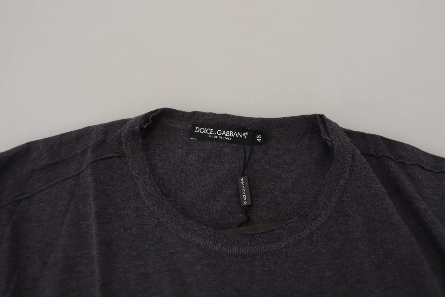 Dolce & Gabbana Gray Crewneck Cotton Short Sleeve T-shirt by Dolce & Gabbana