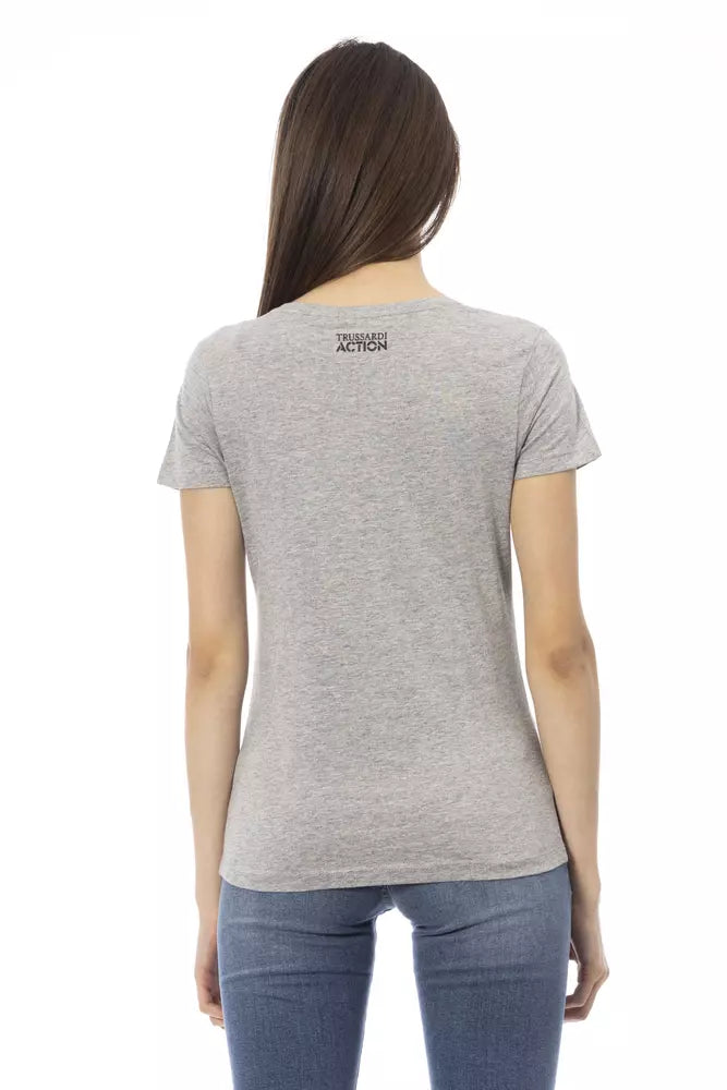 T-shirt Trussardi Action femme en coton et viscose gris – TR-23029