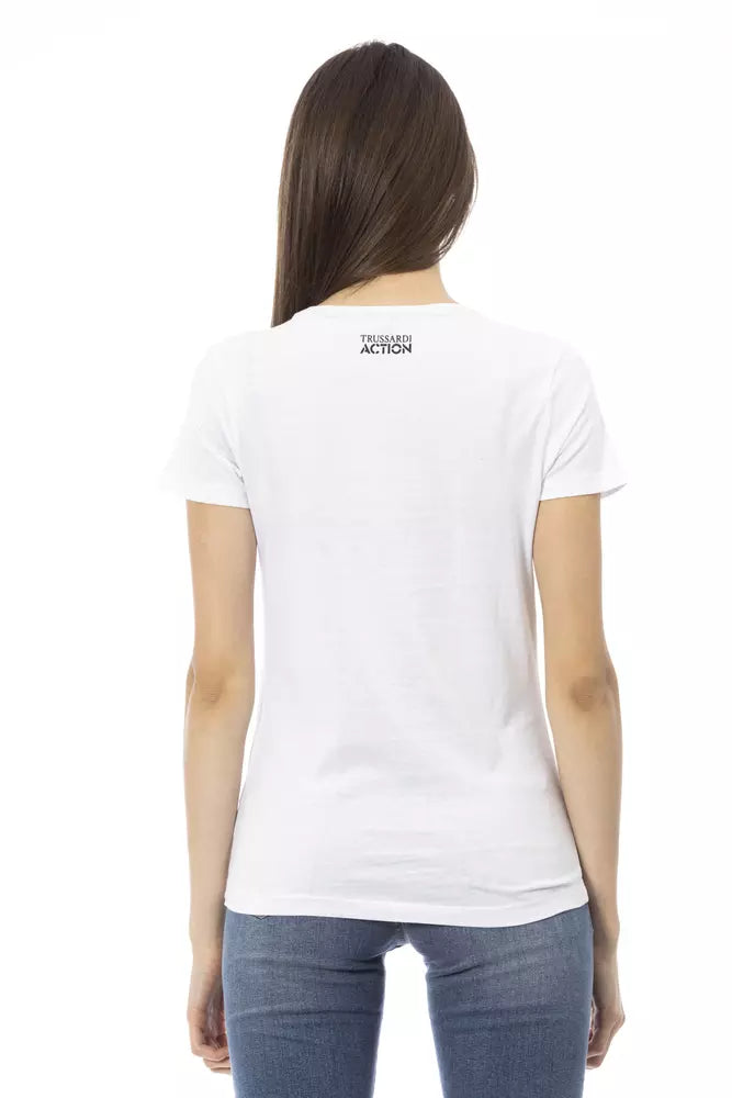 T-shirt Trussardi Action femme en coton et viscose blanc – TR-23032