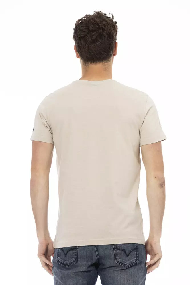 T-shirt Trussardi Action homme en coton et viscose beige – TR-22756