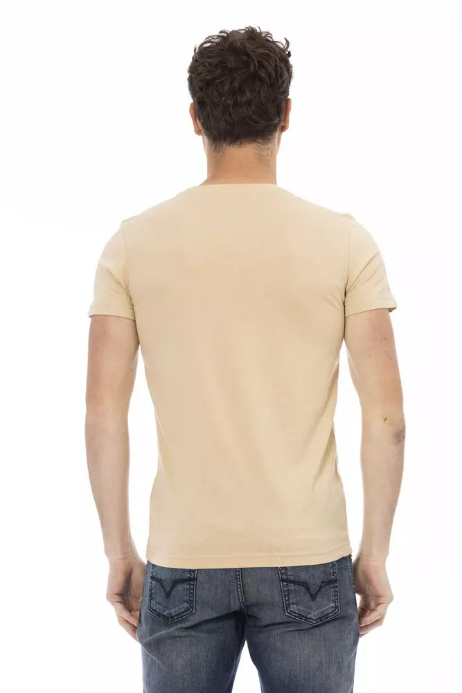 T-shirt Trussardi Action homme en coton et viscose beige – TR-22668