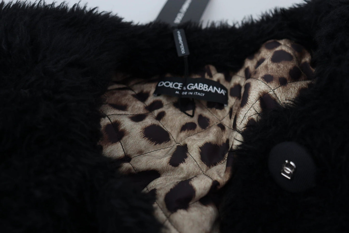 Dolce & Gabbana Black Cashmere Blend Faux Fur Coat Jacket by Dolce & Gabbana