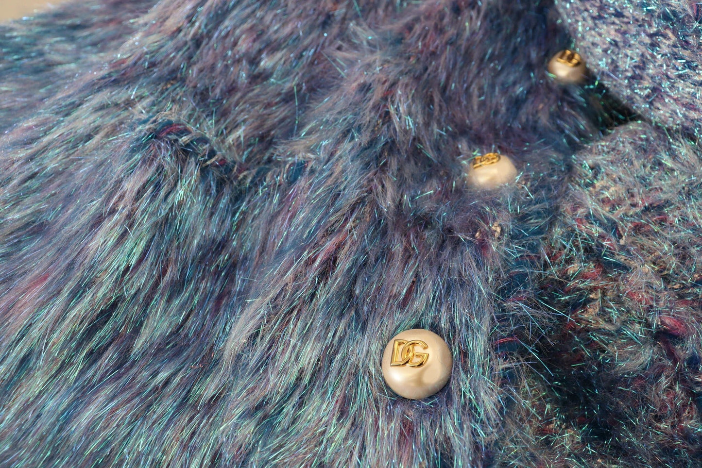 Manteau Dolce & Gabbana femme à franges en matières mixtes multicolore – JKT3567