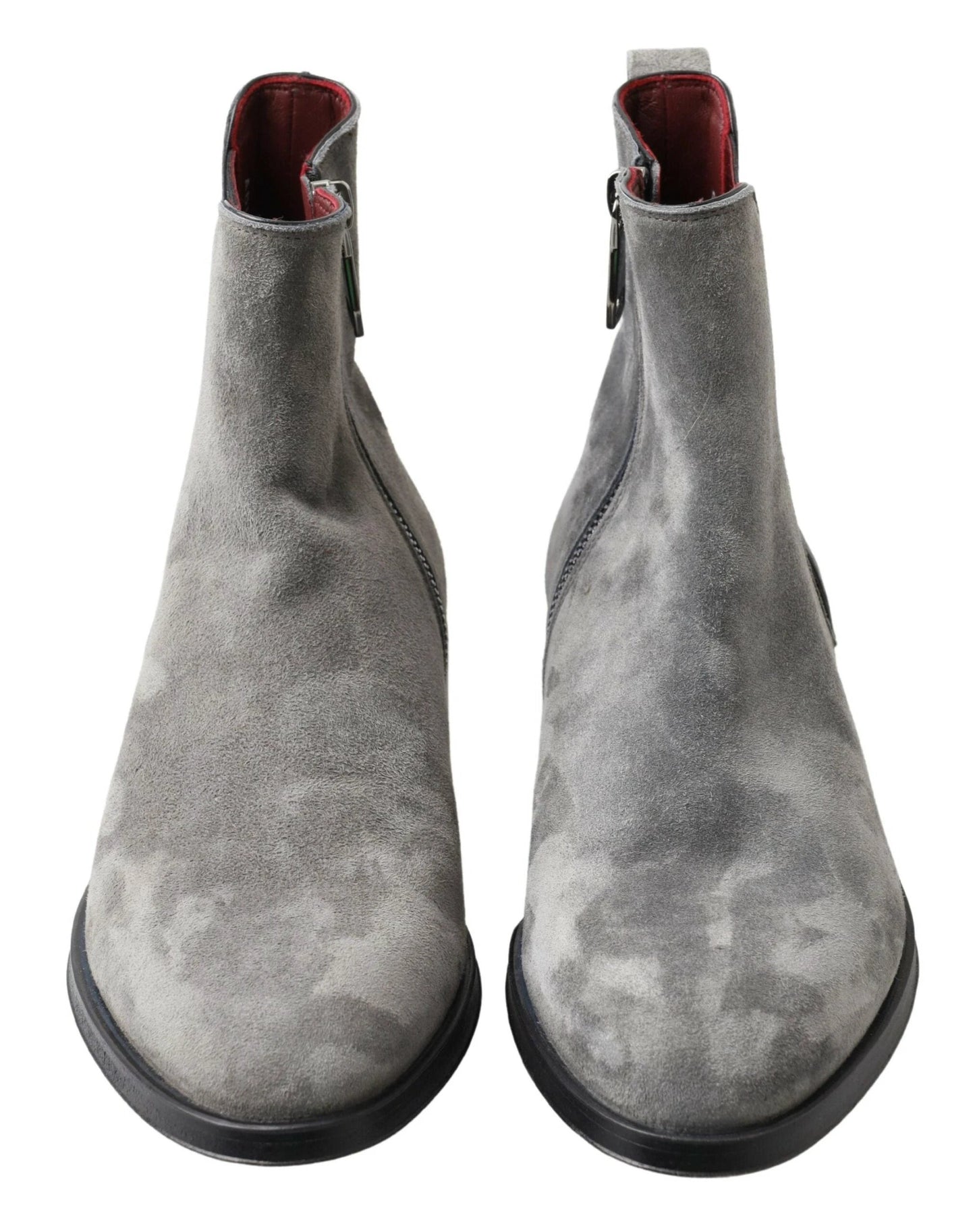Dolce & Gabbana Gray Leather Men Ankle Boots Shoes by Dolce & Gabbana
