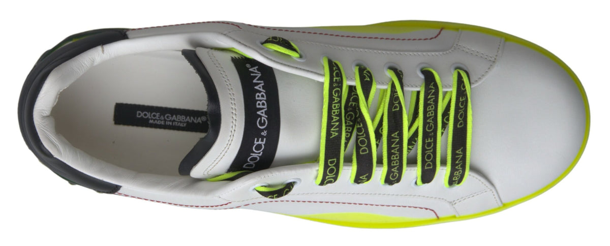 Baskets Dolce & Gabbana homme Portofino en cuir blanc et jaune – MV4980