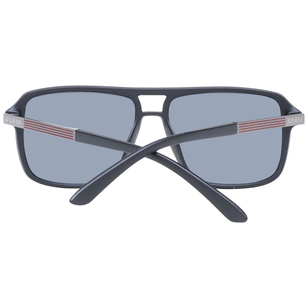 Lunettes de soleil Guess homme aviateur monture plastique noire, verres bleus – GU-1045660