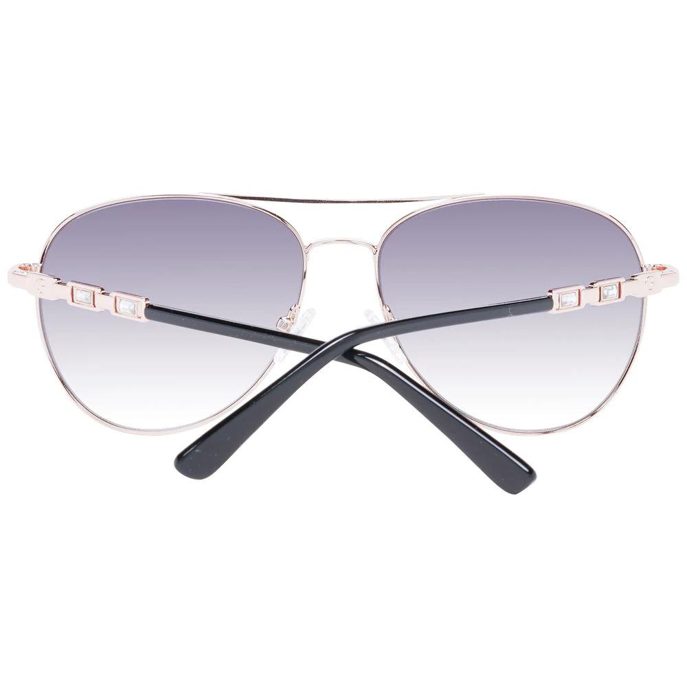 Lunettes de soleil Guess femme aviateur monture métal or rose, verres gris – GU-1045668