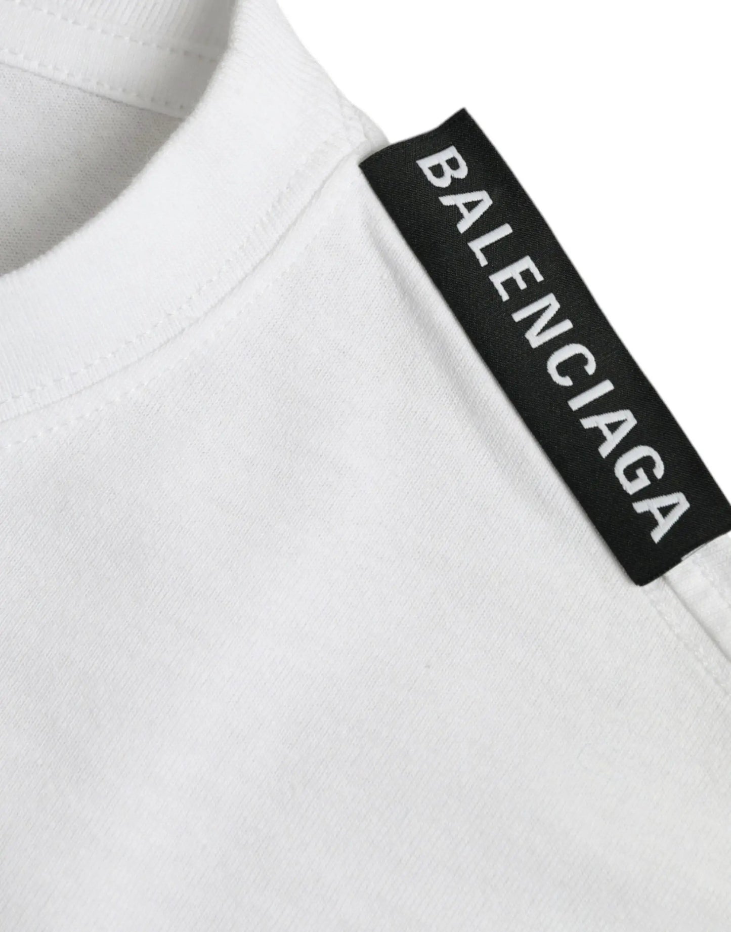 Balenciaga Off White Cotton Jersey Round Neck T-shirt by Balenciaga