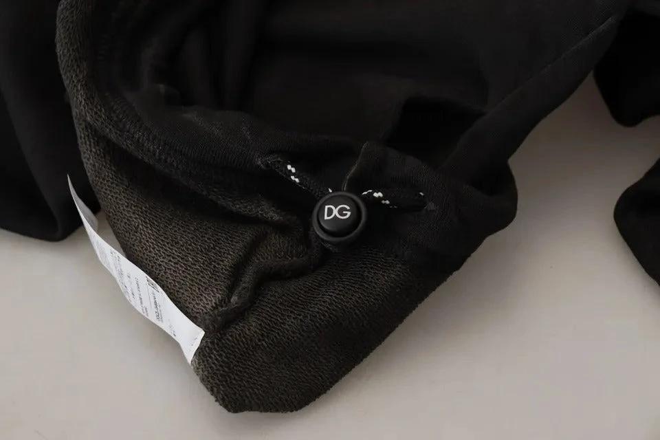 Dolce & Gabbana Black Cotton Logo Hooded Sweatshirt Sweater by Dolce & Gabbana