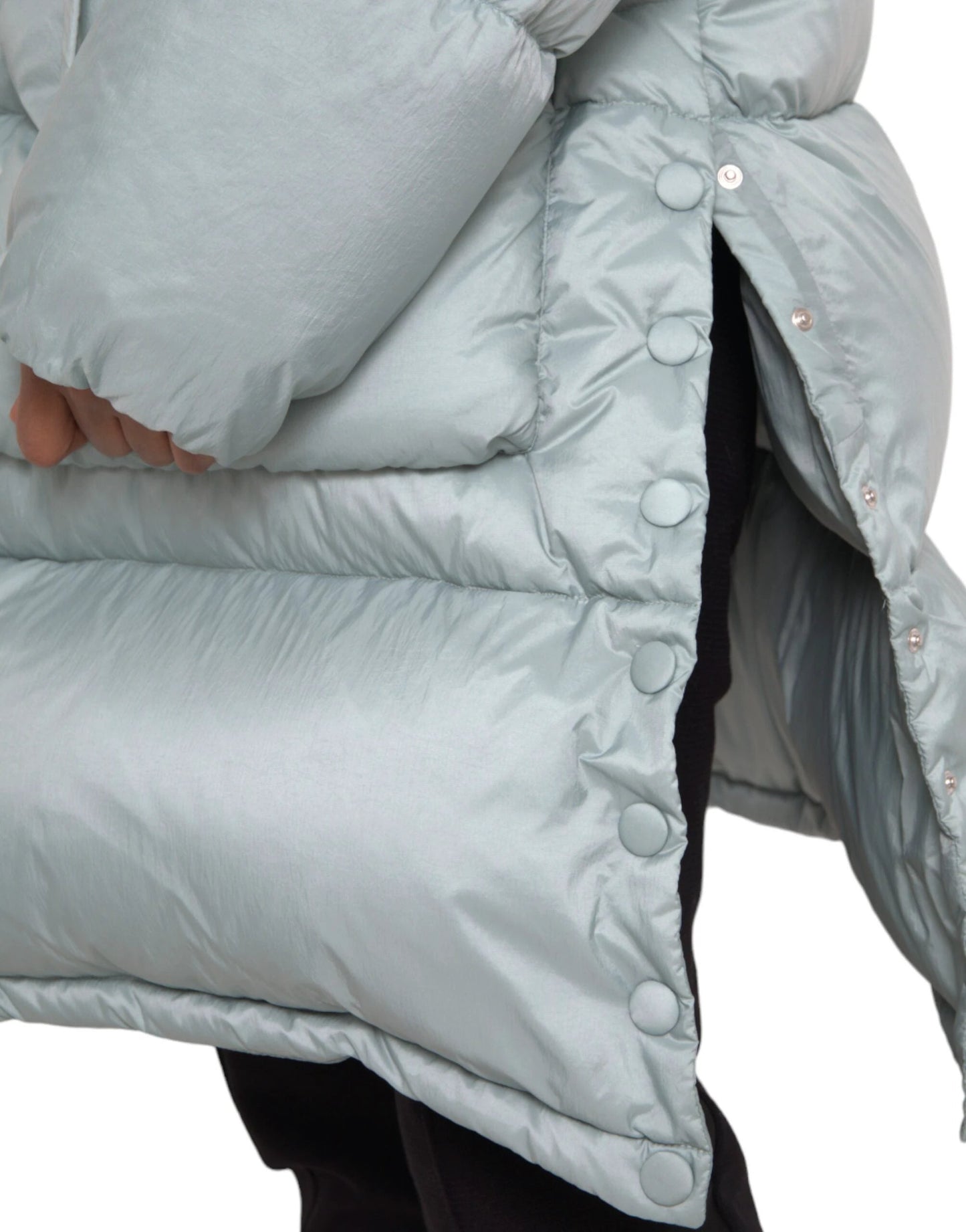 Dolce & Gabbana Light Blue Quilted Hooded Puffer Jacket Men by Dolce & Gabbana