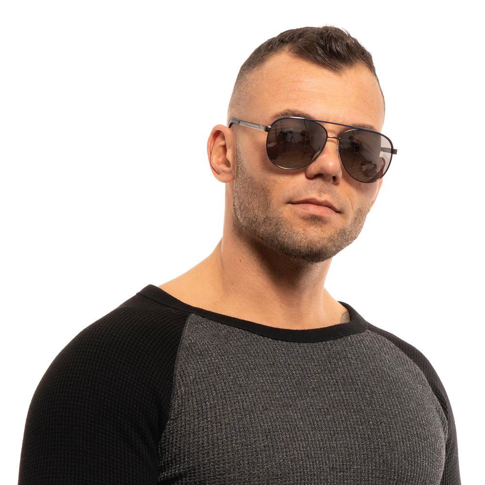 Lunettes de soleil Guess homme aviateur monture métal gunmetal, verres gris – GU-1020497