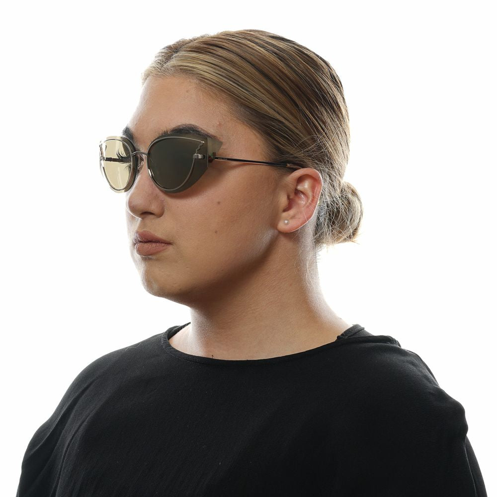 Police Lunettes De Soleil Or Métal Et Plastique Forme Cat Eye Miroir Protection 100 Pour Cent UVA UVB