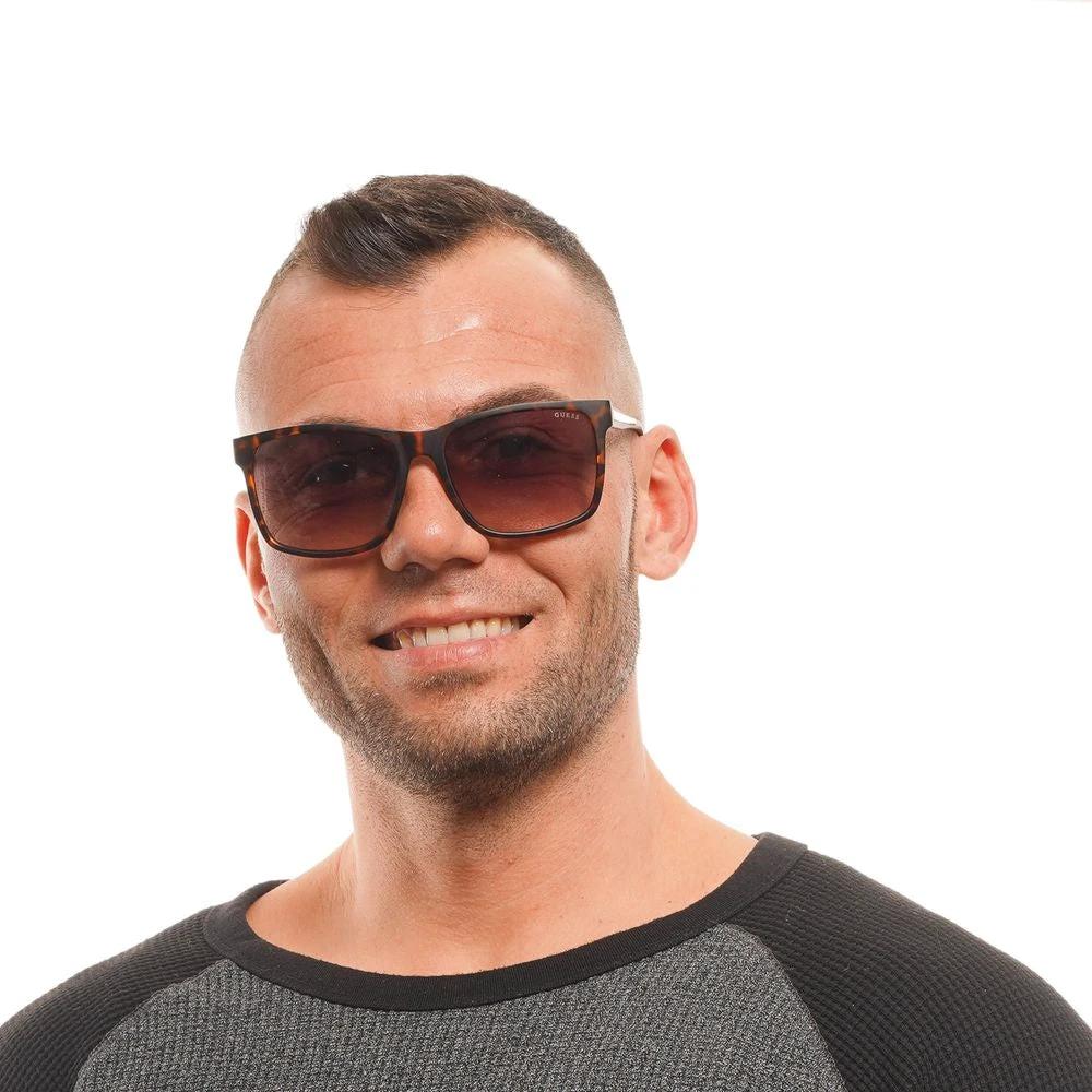 Lunettes de soleil Guess homme carrées monture plastique marron, verres marron – GU-1042465