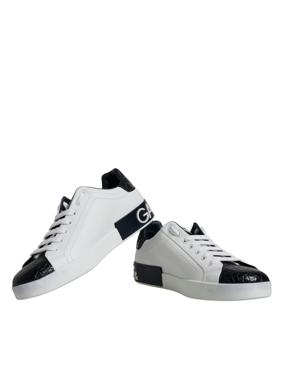 Baskets Dolce & Gabbana homme Portofino en cuir blanc et noir – MV6290