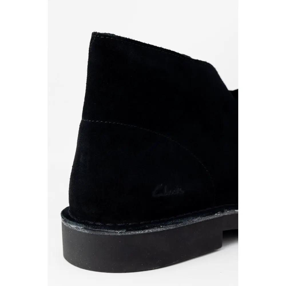 Clarks Black Leather Lace-Up Boots by Clarks