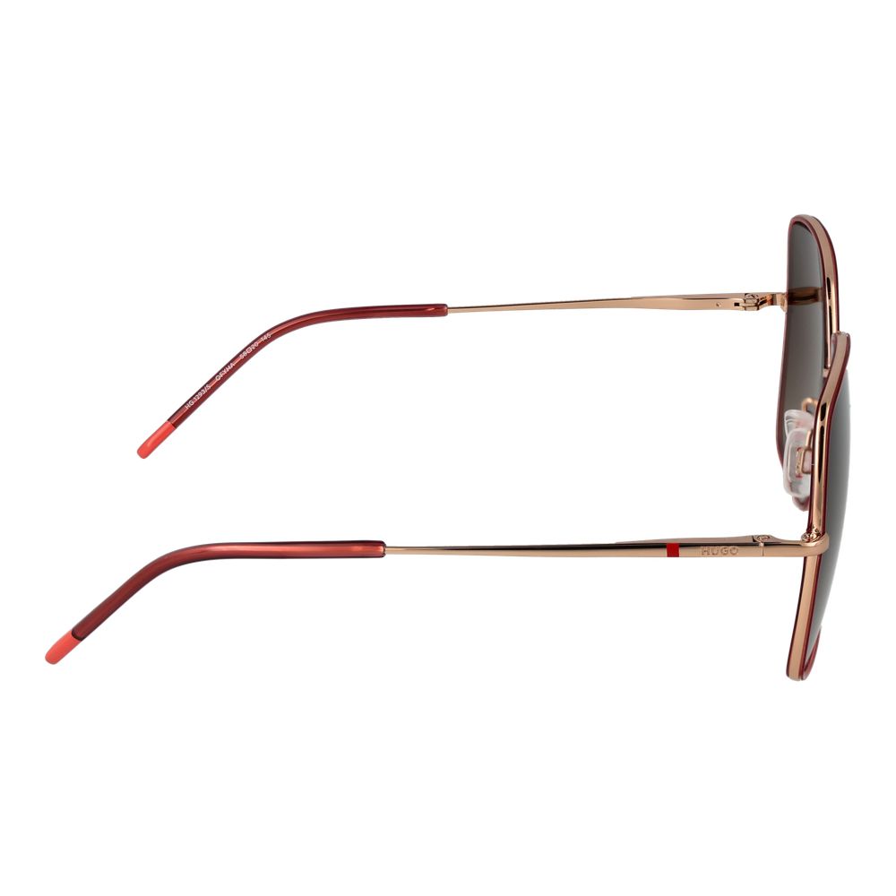 Lunettes de Soleil Hugo Boss Femme Métal Rouge Verres Marron Carrées | HBPS Fashion