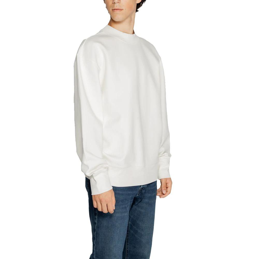 Calvin Klein Jeans White Recycled Cotton Sweatshirt by Calvin Klein Jeans