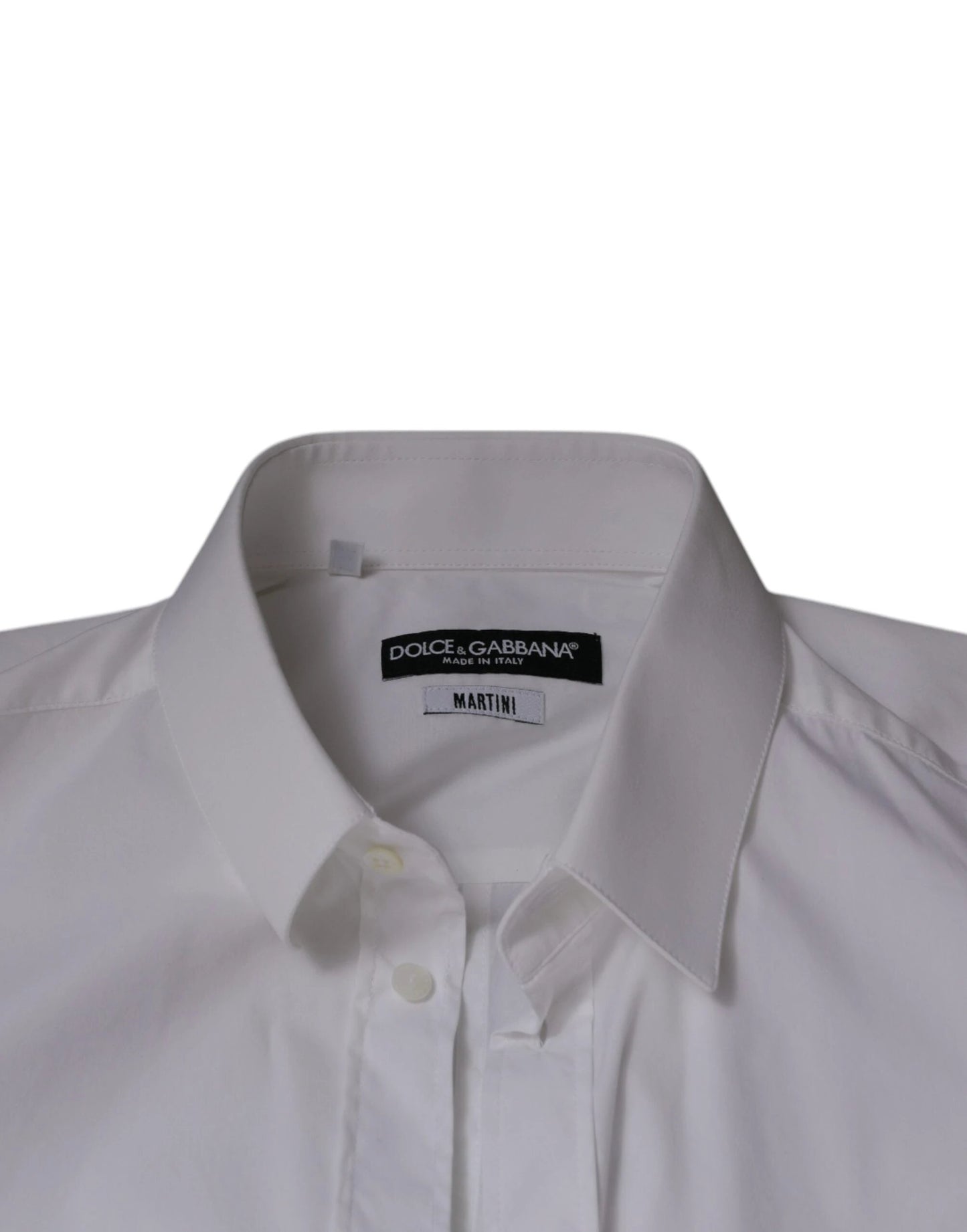 Dolce & Gabbana White Cotton Blend Men MARTINI Dress Shirt by Dolce & Gabbana