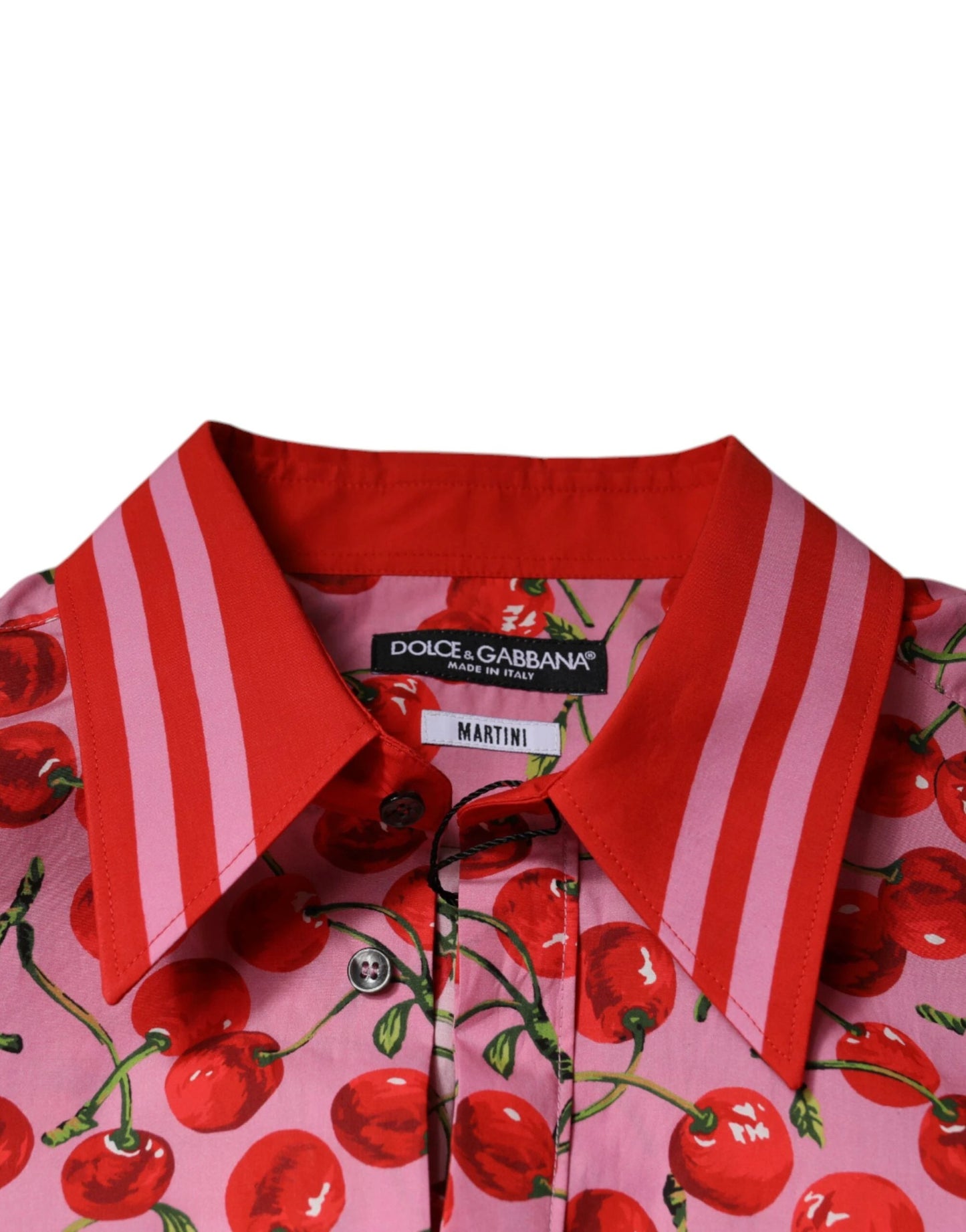 Dolce & Gabbana Pink Cherry Cotton Formal MARTINI Dress Shirt by Dolce & Gabbana
