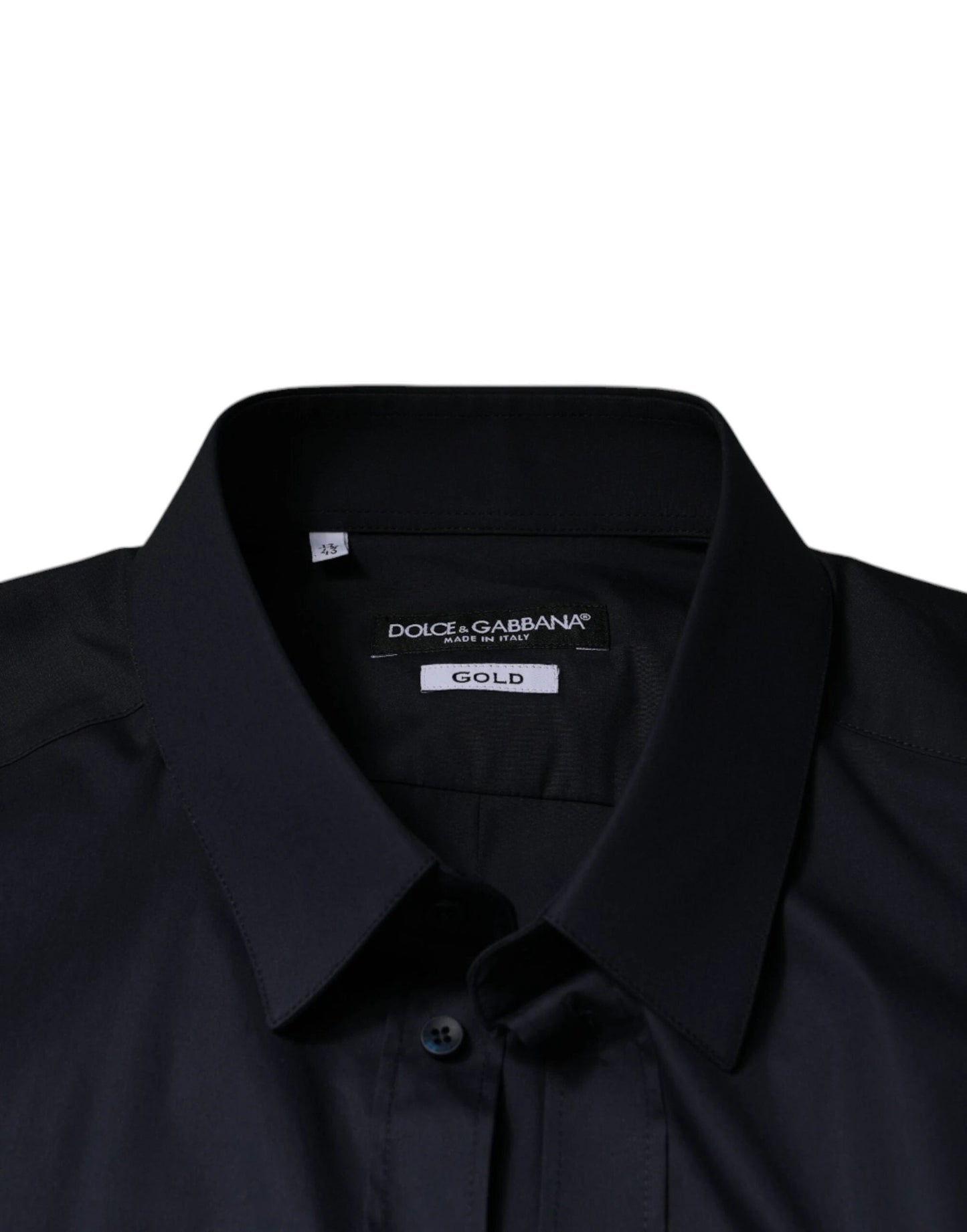 Dolce & Gabbana Black Cotton Blend Formal GOLD Dress Shirt by Dolce & Gabbana