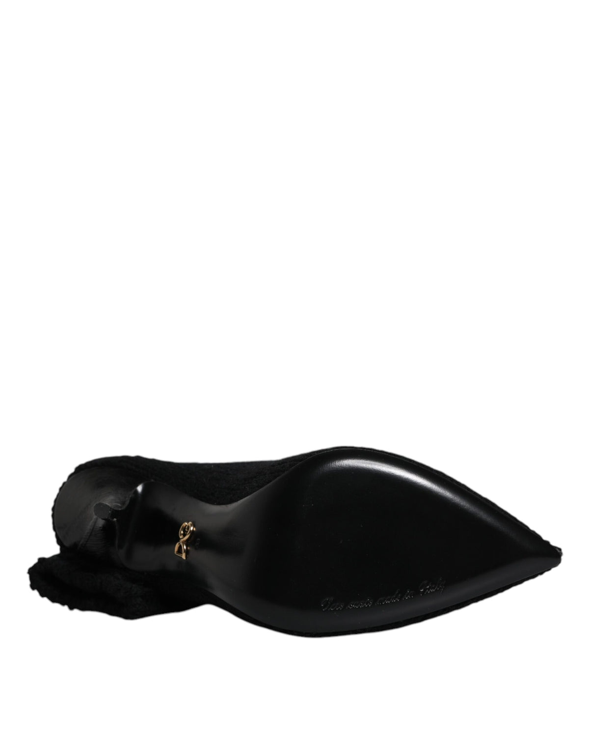Bottes Dolce & Gabbana femme mi-mollet à talon aiguille en tissu stretch noir – LA12924