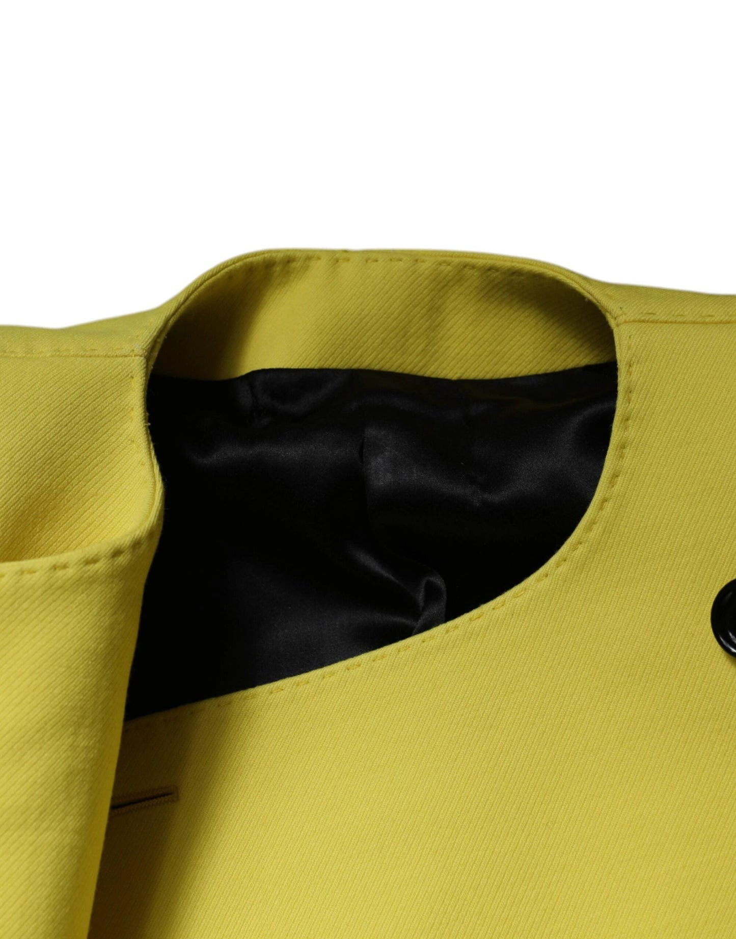 Dolce & Gabbana Lemon Yellow Wool Long Sleeves Cropped Coat Jacket by Dolce & Gabbana