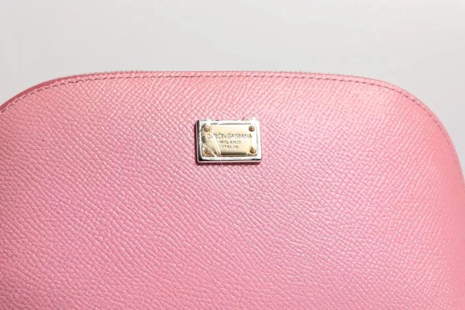 Dolce & Gabbana Pink Leather DG Logo Zip Around Hand Purse Pouch Wallet by Dolce & Gabbana