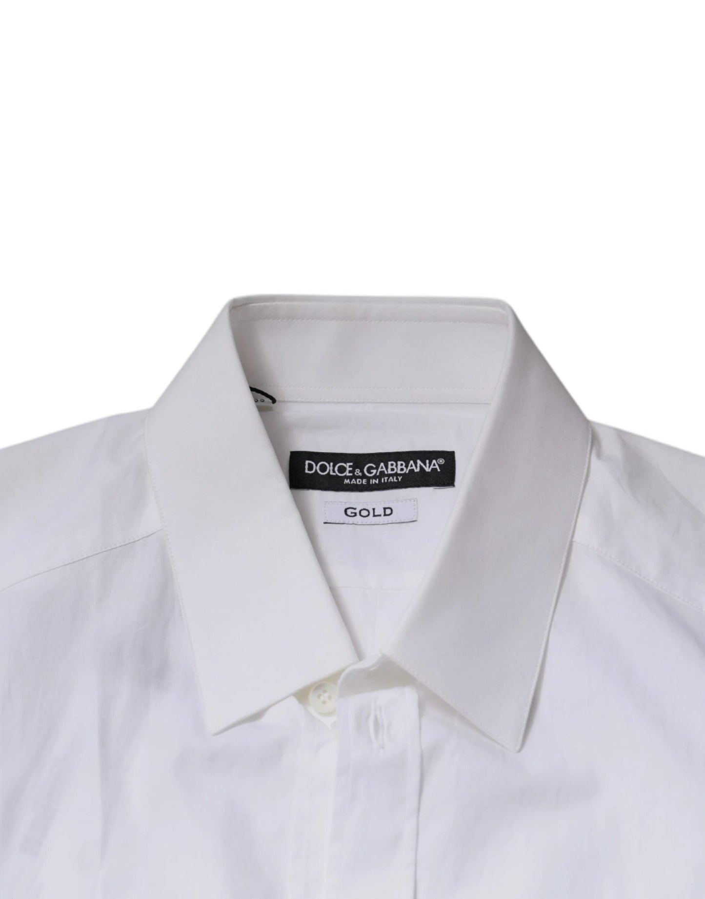 Dolce & Gabbana White Cotton Long Sleeves GOLD Dress Shirt by Dolce & Gabbana