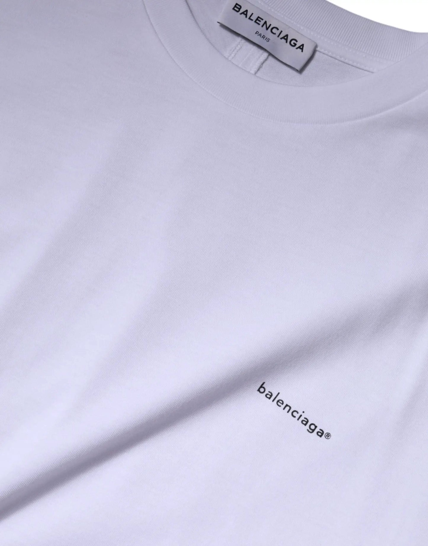 Balenciaga White Logo Cotton Crew Neck Short Sleeves T-shirt by Balenciaga