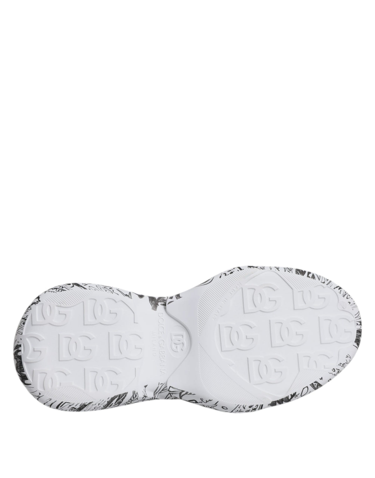 Baskets Dolce & Gabbana homme Daymaster graffiti en cuir blanc et noir – MV6792