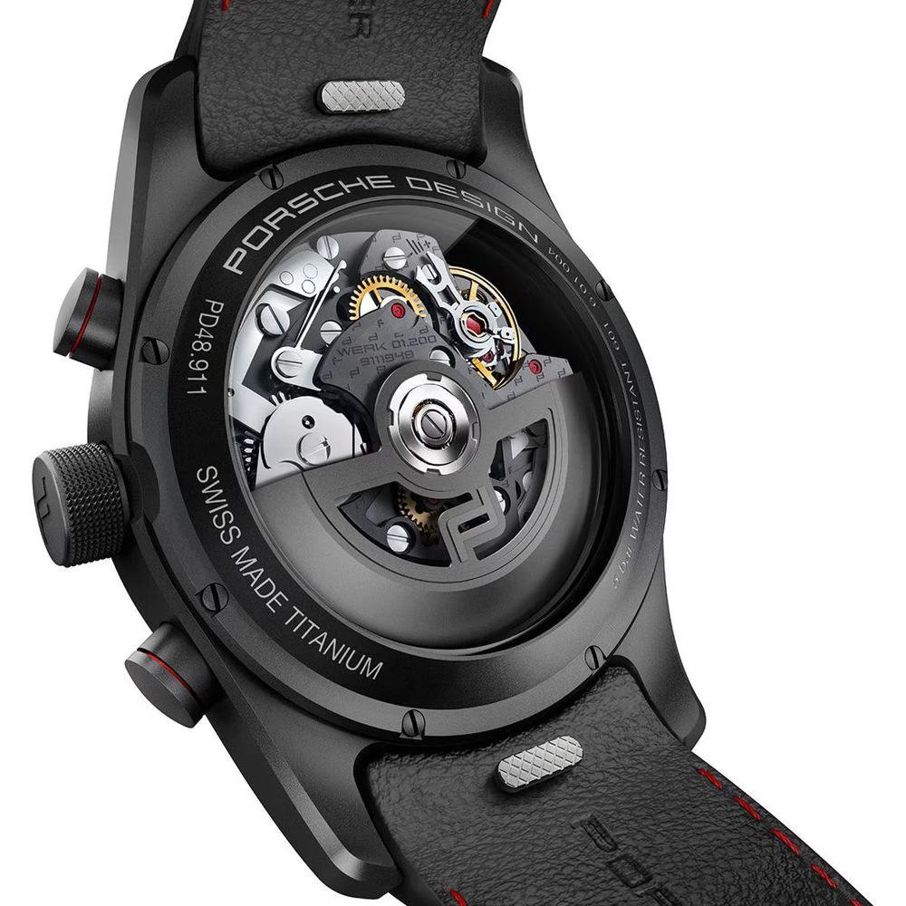 Porsche Design Black Leather Sport Watch by Porsche Design