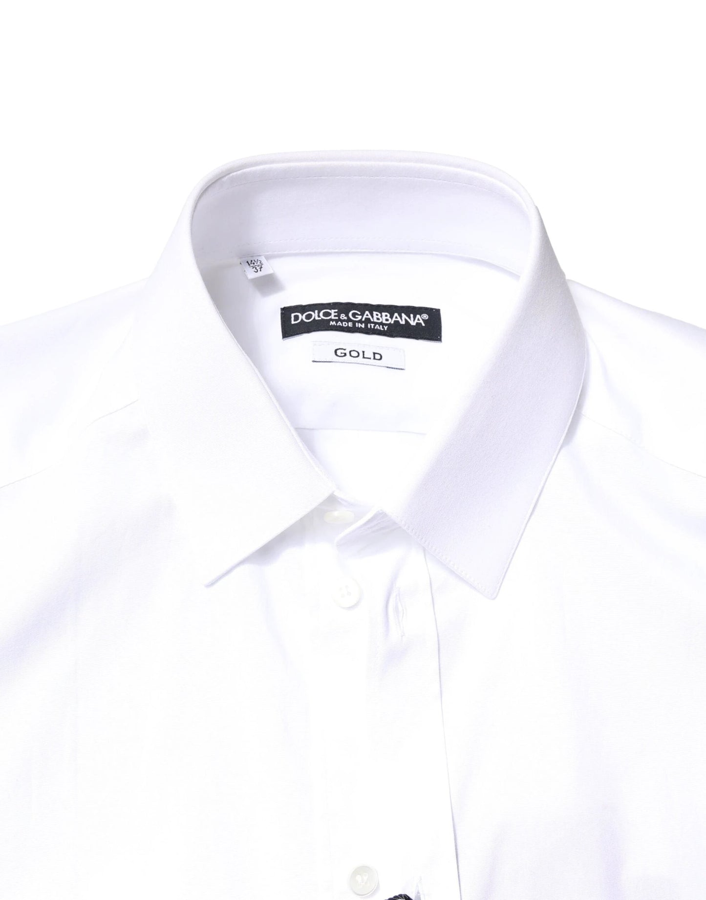 Dolce & Gabbana White GOLD Cotton Long Sleeves Dress Shirt by Dolce & Gabbana