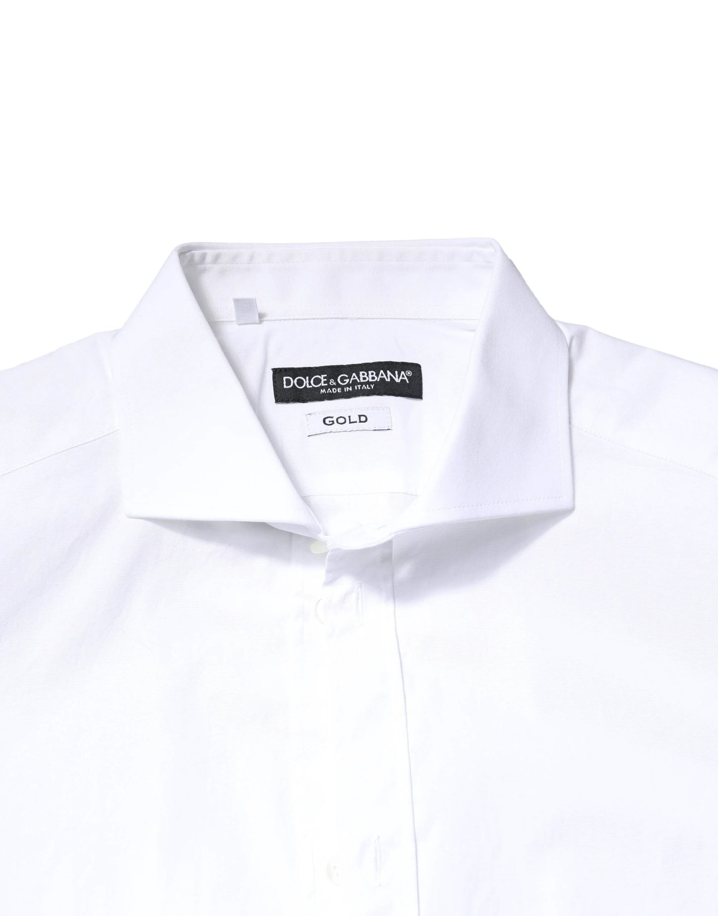 Dolce & Gabbana White GOLD Cotton Long Sleeves Dress Shirt by Dolce & Gabbana