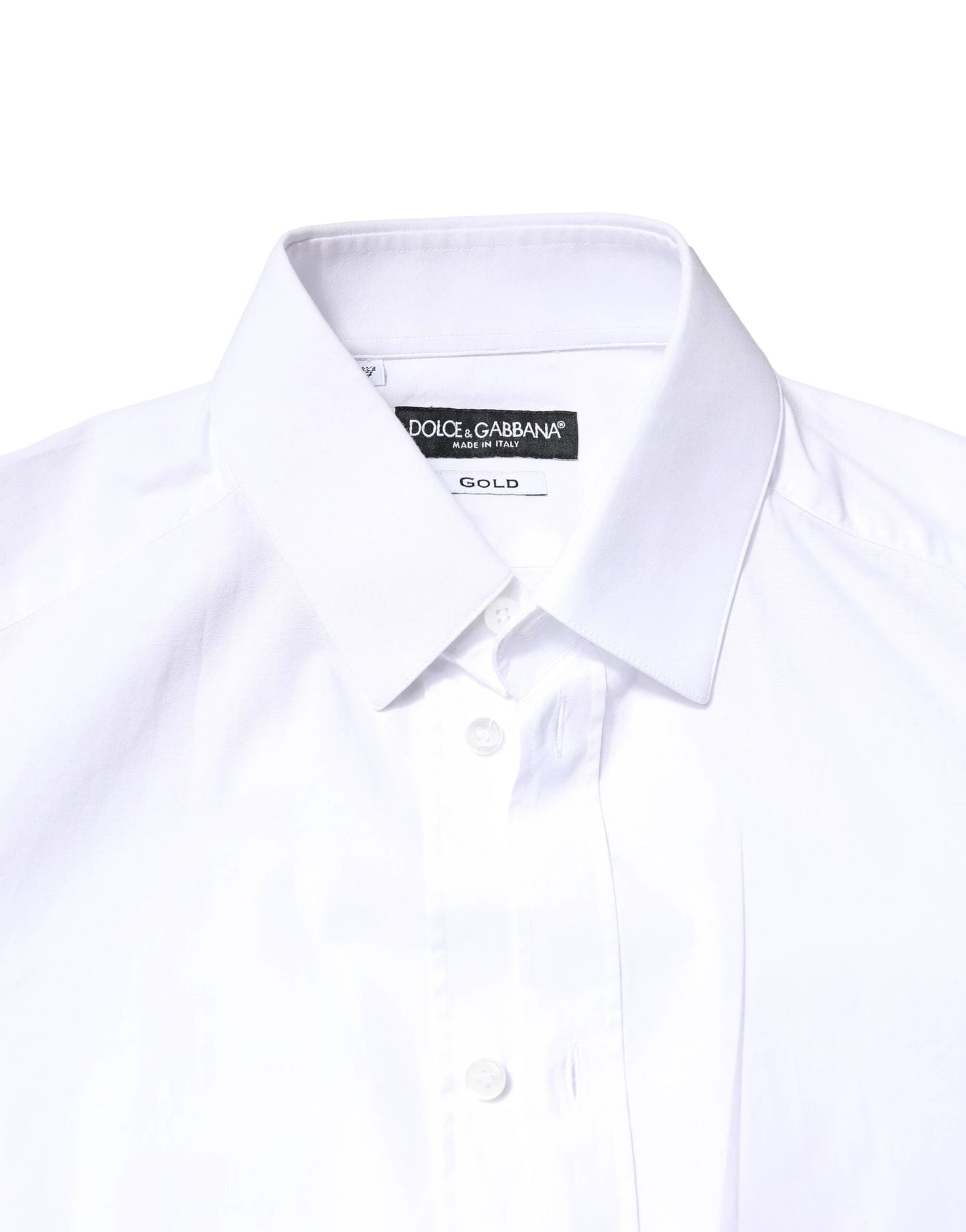 Dolce & Gabbana White GOLD Cotton Long Sleeves Dress Shirt by Dolce & Gabbana