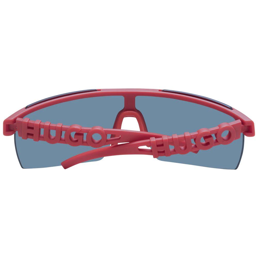 Lunettes de soleil Hugo Boss homme masque monture polyamide rouge, verres orange miroir – HU-1001598